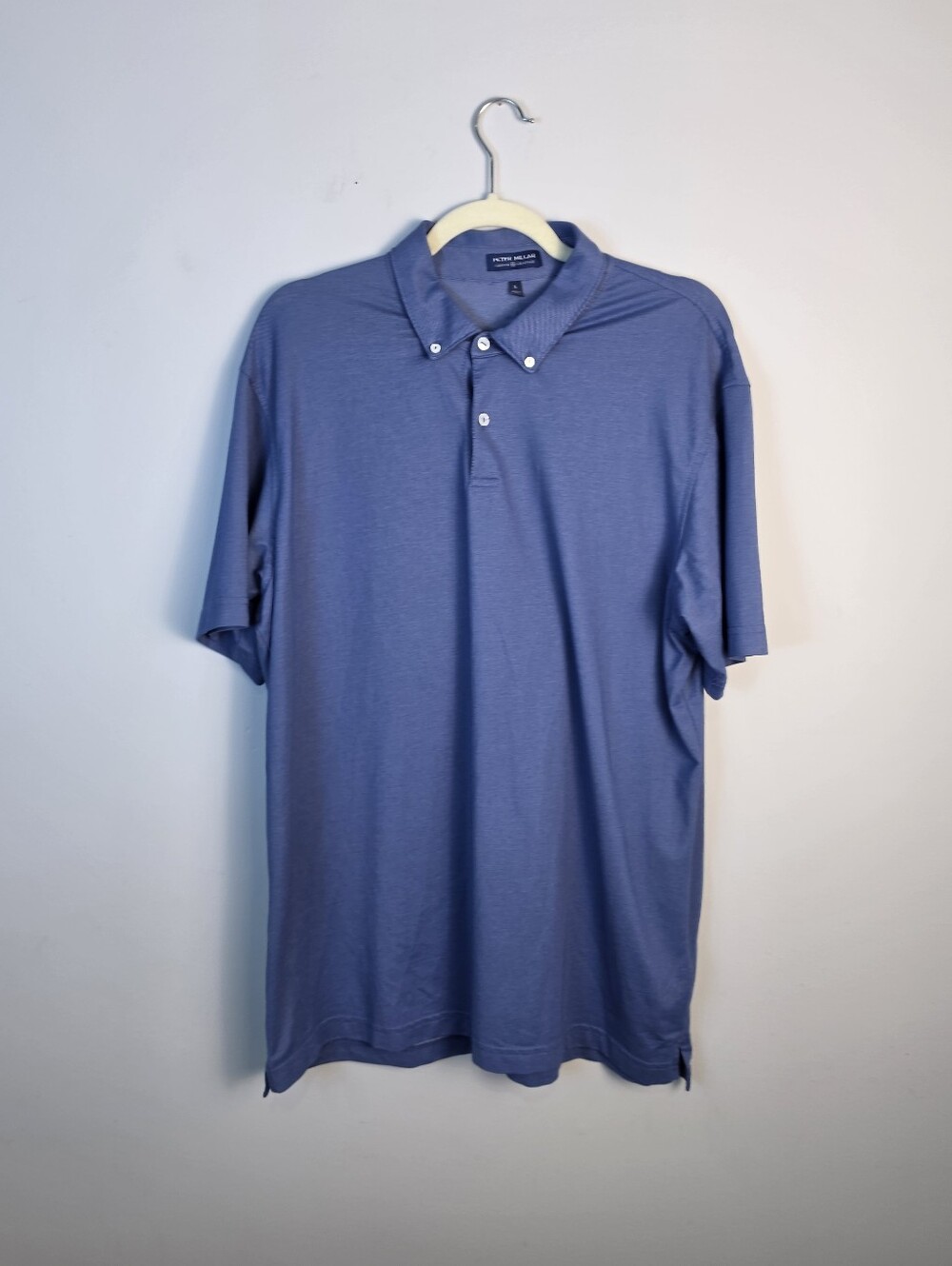 Peter Millar Men's Blue Performance Polo Shirt Size Large Short Sleeve